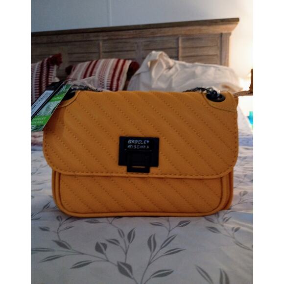 Badgley Mischka Handbags - Badgley Mischka Yellow Quilted Crossbody With Lock